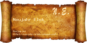 Neujahr Elek névjegykártya